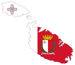 Malta Map Flag With Coat Of Arms
